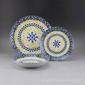 Round Shape European Color Design Fino porcelana Dinnerware